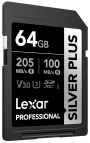 Lexar SDXC Professional SILVER Plus 1066x UHS-I/U3/A2/4K R205/W100 (V30) 64GB (LSDSIPL064G-BNNNG)