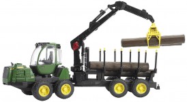 Bruder John Deere 1210E Forwarder with 4 Trunks and Grab (02133)