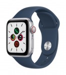 Apple Watch SE GPS + Cellular 40mm Silver Aluminium Case with Abyss Blue Sport Band - Regular MKQV3EL/A