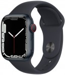 Apple Watch Series 7 GPS + Cellular 41mm Midnight Aluminium Case with Midnight Sport Band - Regular MKHQ3EL/A