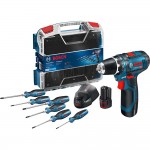 Bosch Professional Akku Drill PS GSR 12V-15, 2x2Ah, 6x Screwdriver - 0615990L22