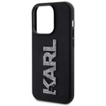 Karl Lagerfeld 3D Rubber Glitter Logo Case for iPhone 15 Pro Max - Black (3666339166625)