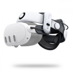 BoboVR S3 Pro strain relief strap for Meta Quest 3 VR goggles + B100 external battery - white and black (6937267000372)