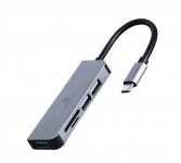 Gembird UHB-CM-CRU3P1U2P2-01 USB Type-C 3-port USB hub (USB3.1 + USB 2.0) with card reader