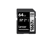 Lexar Professional 1667x SDXC 64GB Class 10, UHS-II (U3), V60, R250/W90 (LSD64GCB1667)