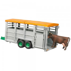 Bruder Livestock Trailer With 1 Cow (02227)