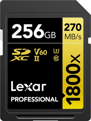 Lexar Professional 1800x SDXC 256GB U3 (V60) UHS-II R270/W180 (LSD1800256G-BNNNG)