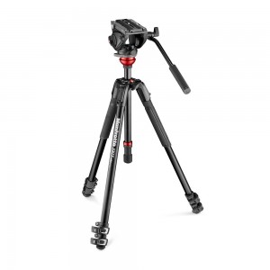 Manfrotto MVK500190XV 500 Fluid Video Head Flat Base with 190X Video Aluminium Tripod
