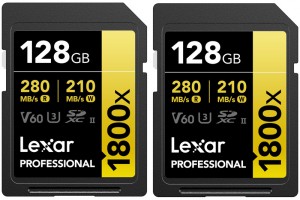 Lexar Pro 1800x SDXC U3 (V60) UHS-II R280/W210 128GB 2pack (LSD1800128G-B2NNG)