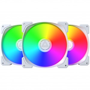 Montech HP140 PWM ARGB Fan, 3-pack - 140mm, White (HP140 ARGB PWM (W) 3 in 1)