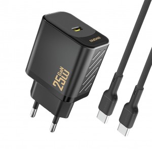 Dudao A27CEU PD 25W GaN SB-C Wall Charger with USB-C Cable Black