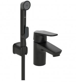 Oras Vega Eko Izlietnes Jaucējkrāns ar Bidetta Rokas Dušu Matēts Melns (1812FG-33)