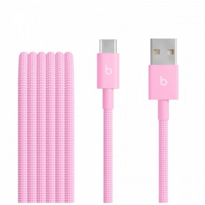 Beats USB-A to USB-C Woven Cable (1.5 m / 5 ft.) - Power Pink