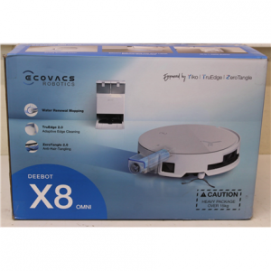 SALE OUT. Ecovacs DEEBOT X8 OMNI Vacuum cleaner, Robot, Wet&Dry, 18000Pa, TruEdge 2.0, AIVI 3D 3.0, YIKO-GPT, White+Auto-empty station | Ecovacs Robotic Vacuum Cleaner | DEEBOT X8 OMNI | Wet&Dry | Lithium-Ion | 5200 mAh | Dust capacity 0.22 L | 18000 Pa |