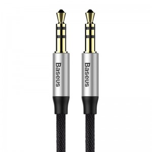 Baseus Yiven Audio Cable mini jack 3,5mm AUX, 1m (Black+Silver)
