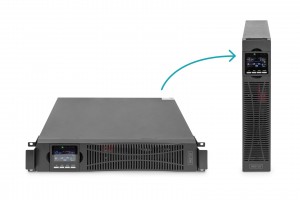 DIGITUS OnLine UPS, rack/tower, 3000VA, 3000W, LCD, 8 x C13, 1 x C19, RS-232, USB, SNMP card (optional), relay card (optional)  Digitus | OnLine UPS | DN-170096, 3000 VA / 3000 W | 3000 VA | 3000 W | V | C20
