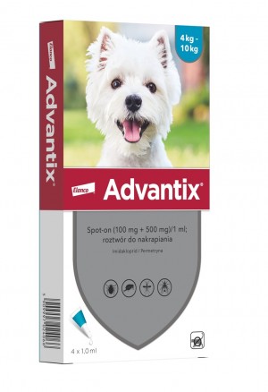 ELANCO Advantix  - parasite drops for dogs S - 4 x 1 ml