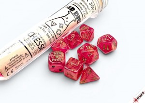 Chessex Shimmer Ignis/Gold Lab Polyhedral 7-Die Set