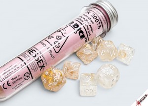 Chessex Borealis Champagne/White Lab Polyhedral 7-Die Set