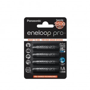 Panasonic Eneloop Pro R6/AA 2500mAh, 4 Pcs, Blister (BK-3HCDE-4BE)