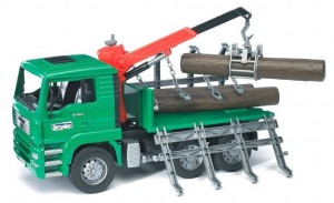 Bruder MAN Timber Truck with Loading Crane and 3 Trunks (02769)