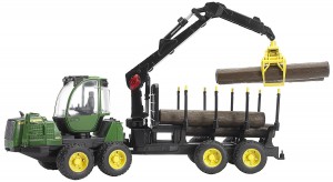 Bruder John Deere 1210E Forwarder with 4 Trunks and Grab (02133)