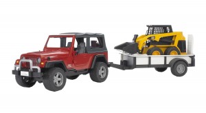Bruder Jeep Wrangler Unlimited with Trailer and CAT Skid (02924)
