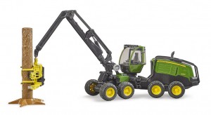 Bruder John Deere 1270G harvester with one tree trunk (02135)