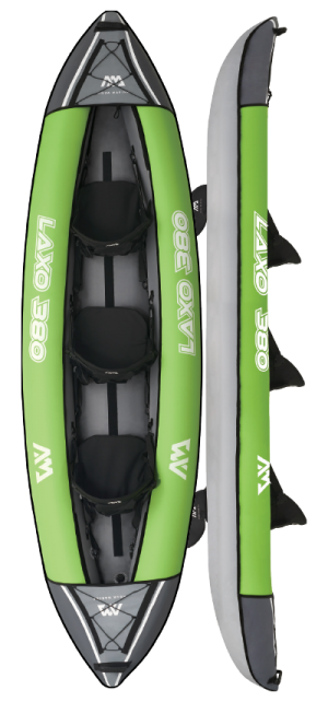 Aqua Marina Laxo-380 Leisure Kayak-3 person. Inflatable deck. Kayak paddle x2. Kayak seat x3 (LA-380)