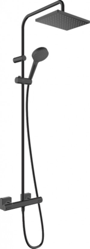 Hansgrohe Vernis Shape 230 Dušas Termostata Komplekts, Melns Matēts (26286670)