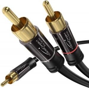 KabelDirekt 3m Y Subwoofer Audio Cable (1 x RCA to 2 x RCA) - PRO Series