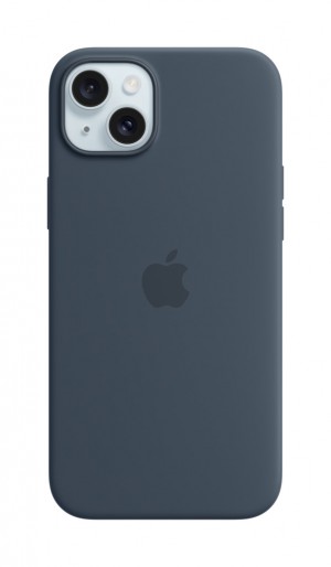 Apple iPhone 15 Plus Silicone Case with MagSafe Storm Blue MT123