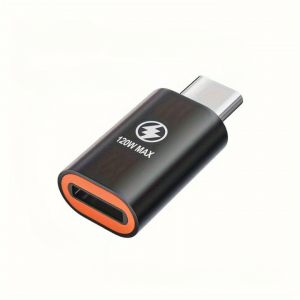 Veger Max 120W PD IOS Lightning Female To Type-C Male Connector Fast PD Charging Adaptor Converter (Black)