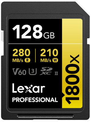 Lexar Professional 1800x SDXC 128GB U3 (V60) UHS-II R280/W210 (LSD1800128G-BNNNG)