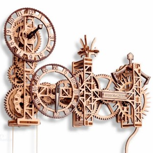 Wooden City 3D Wooden Clock Puzzle - Steampunk Wall Clock (EN)