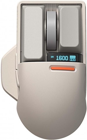 LOFREE Touch PBT Wireless Mouse with USB Receiver, Bluetooth White/Grey