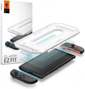 Spigen Glas.tR EZ Fit Screen Protector Compatible with Nintendo Switch 2, Pack of 2, Template for Installation, Crystal Clear, Scratch-Resistant, 9H Hardness Film