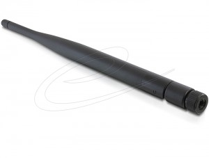 Delock WLAN 802.11 ac/a/b/g/n Antenna RP-SMA Plug 5 dBi omnidirectional with tilt black (88393)