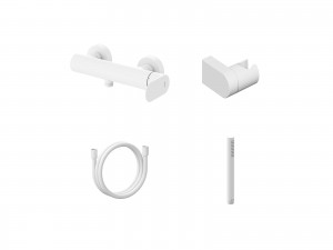 Ravak Eleganta Wall-Mounted Shower Tap with Set Matt White (X07S139)