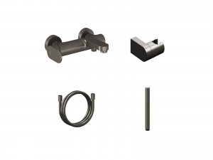 Ravak Eleganta Wall-Mounted Bathtub Tap with Set Graphite Brushed (X07S136)