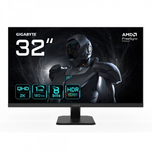 GIGABYTE GS32QA 32” QHD Gaming Monitor - 2560 x 1440, 180Hz, 1ms, 300 cd/m², FreeSync Premium, HDR Ready, HDMI 2.0, Displayport 1.4