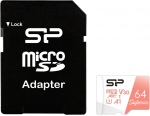 Silicon Power memory card microSDXC 64GB Superior A1 + adapter