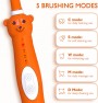 Chain-Peak Kids Sonic Electric Toothbrush Orange + 8 Heads (B09MLNRDPR)