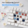 Royal Kludge RK100 White Wireless Keyboard 96% Hot-swap Brown Switches US White