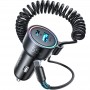 Joyroom fast car charger 3 in 1 with USB Type C cable 1.5m 55W black (JR-CL07)