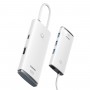 Baseus Lite Series adapter HUB USB Type C - HDMI / 4x USB 3.0 20cm white (WKQX040002)