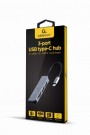 Gembird UHB-CM-CRU3P1U2P2-01 USB Type-C 3-port USB hub (USB3.1 + USB 2.0) with card reader