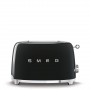 Smeg Toaster 2 slice Black, Glossy 50s Style Aesthetic TSF01BLEU