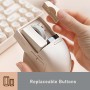 LOFREE Touch PBT Wireless Mouse with USB Receiver, Bluetooth White/Grey
