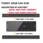 TZMRIT ARGB PWM Fan Hub, Addressable 5V 3Pin ARGB & 12V 4Pin PWM 2-in-1 RGB Case Fan Hub